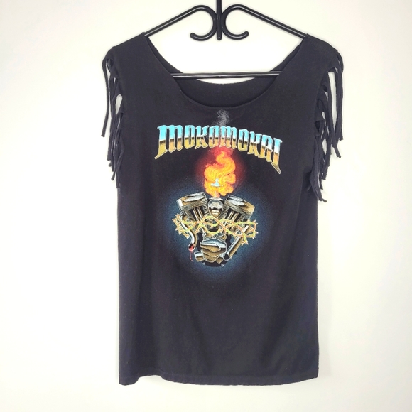 Other - Mokomokai graphic t-shirt with fringe